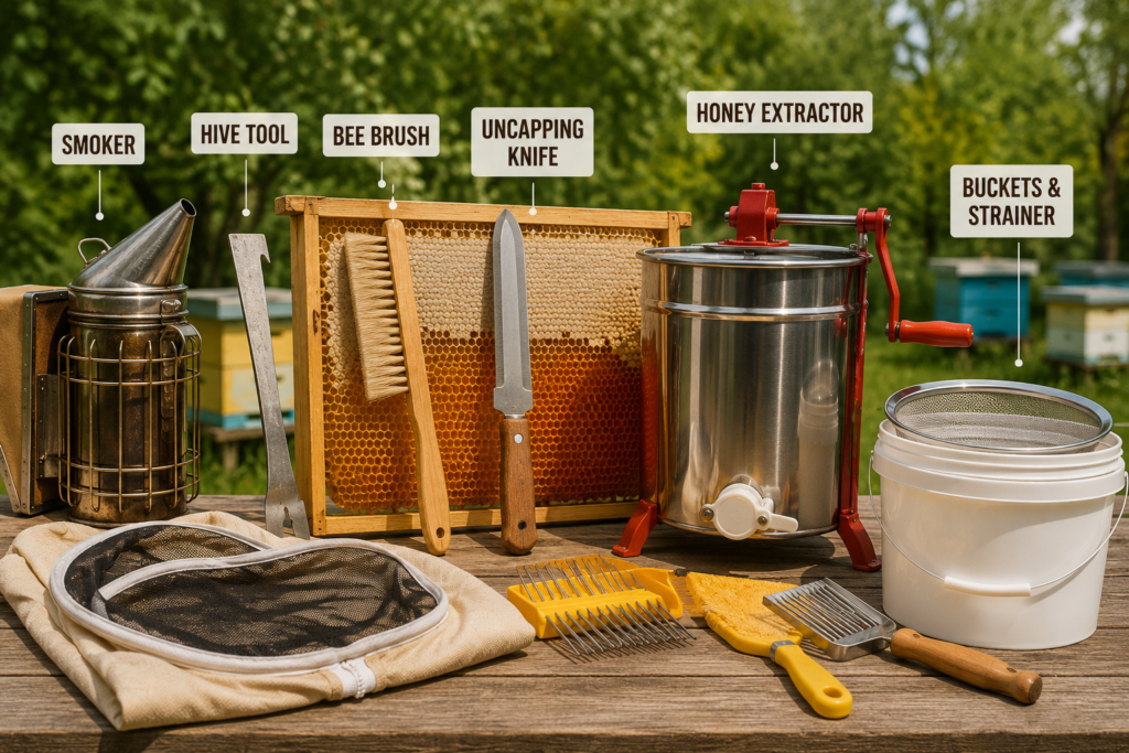 Equipment needed to harvest honey