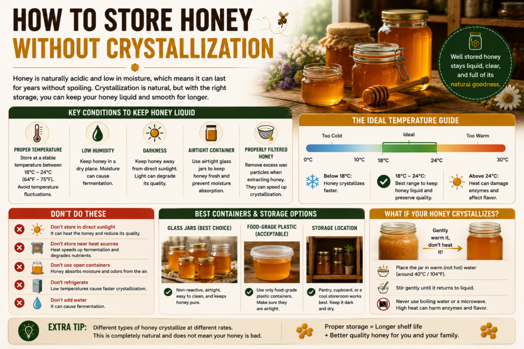 How to store honey without crystallization