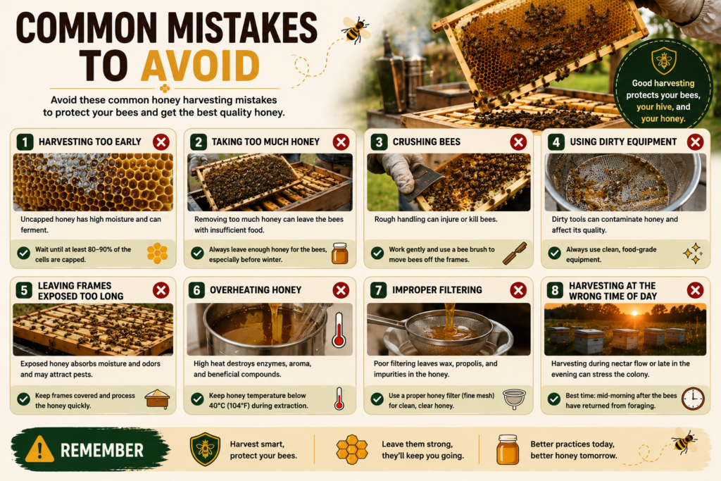 Common honey harvesting mistakes to avoid