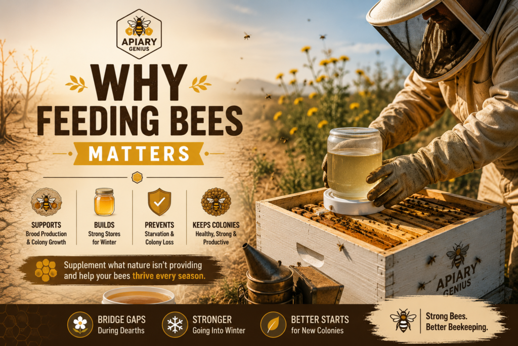 Why feeding bees matters for colony health, growth, and winter survival