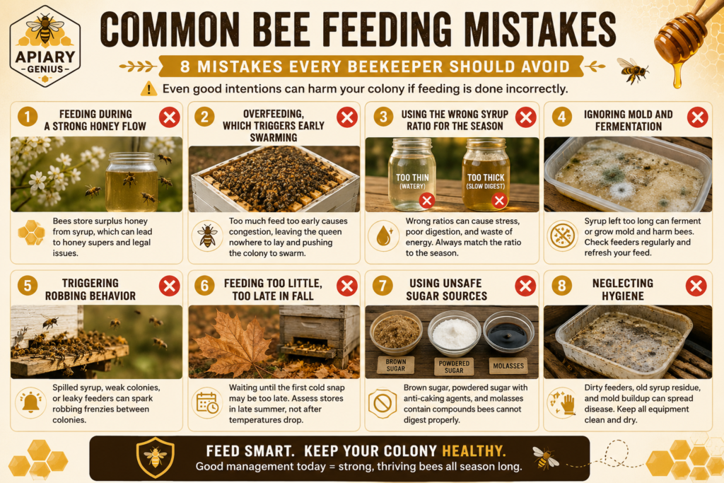 Eight common bee feeding mistakes beekeepers should avoid