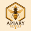 Apiary Genius logo featuring a crowned queen bee inside a gold hexagon.