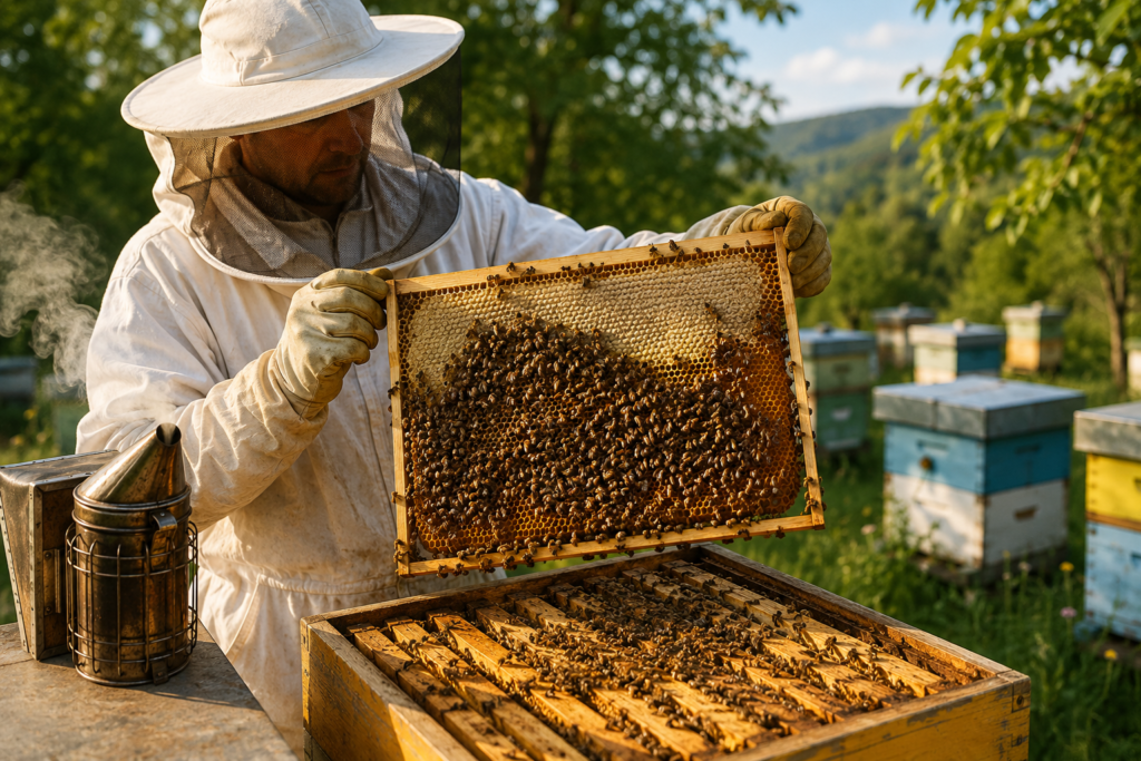 How to harvest honey from a beehive
