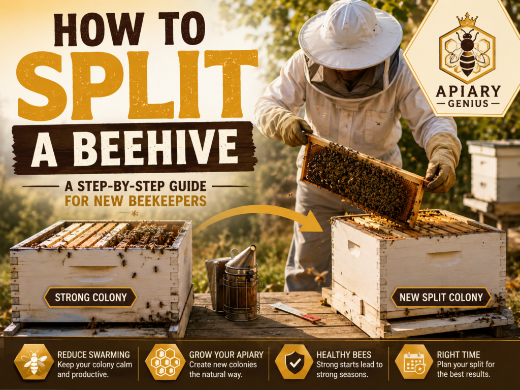 How to split a beehive by moving brood and bees from a strong colony to a new split