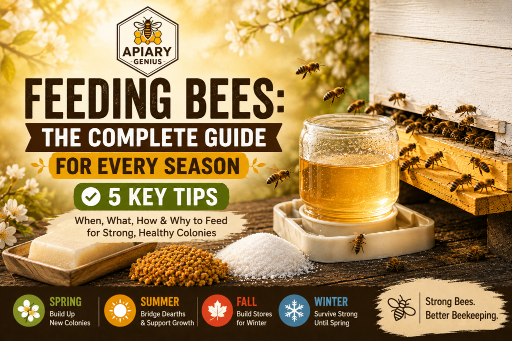 Feeding bees complete guide for every season with sugar syrup and seasonal feeding tips
