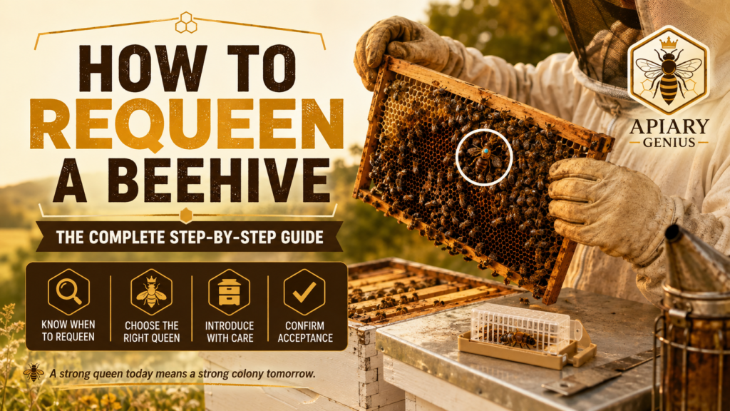 How to requeen a beehive with a caged replacement queen