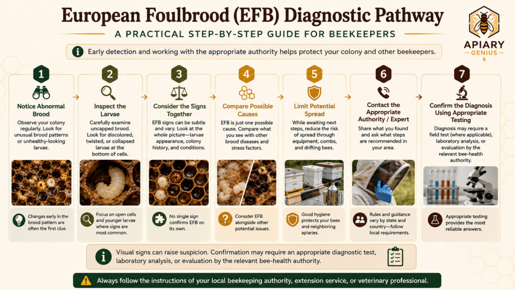 European foulbrood diagnostic pathway for beekeepers