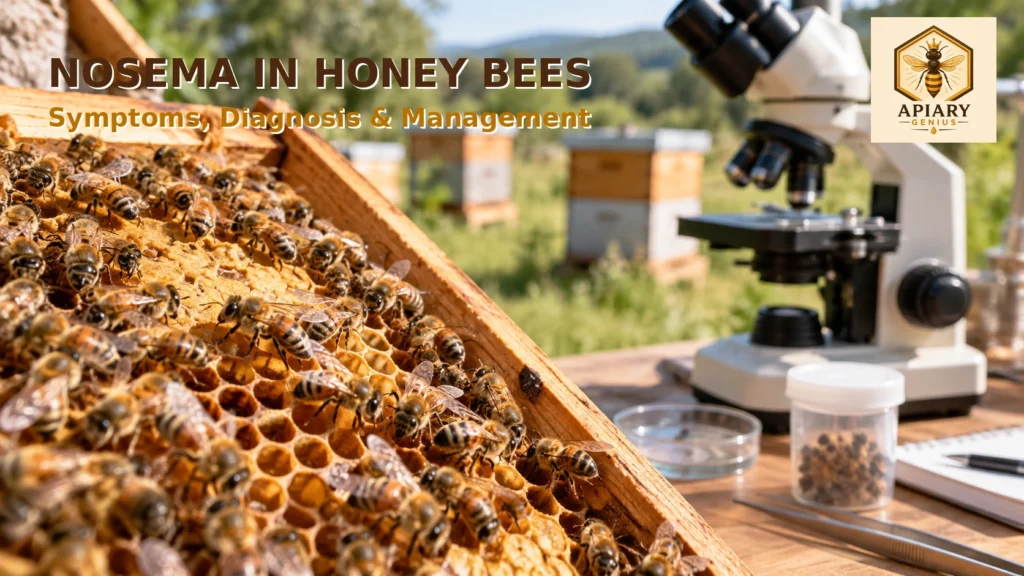 Nosema in honey bees diagnosis with adult bees and microscope